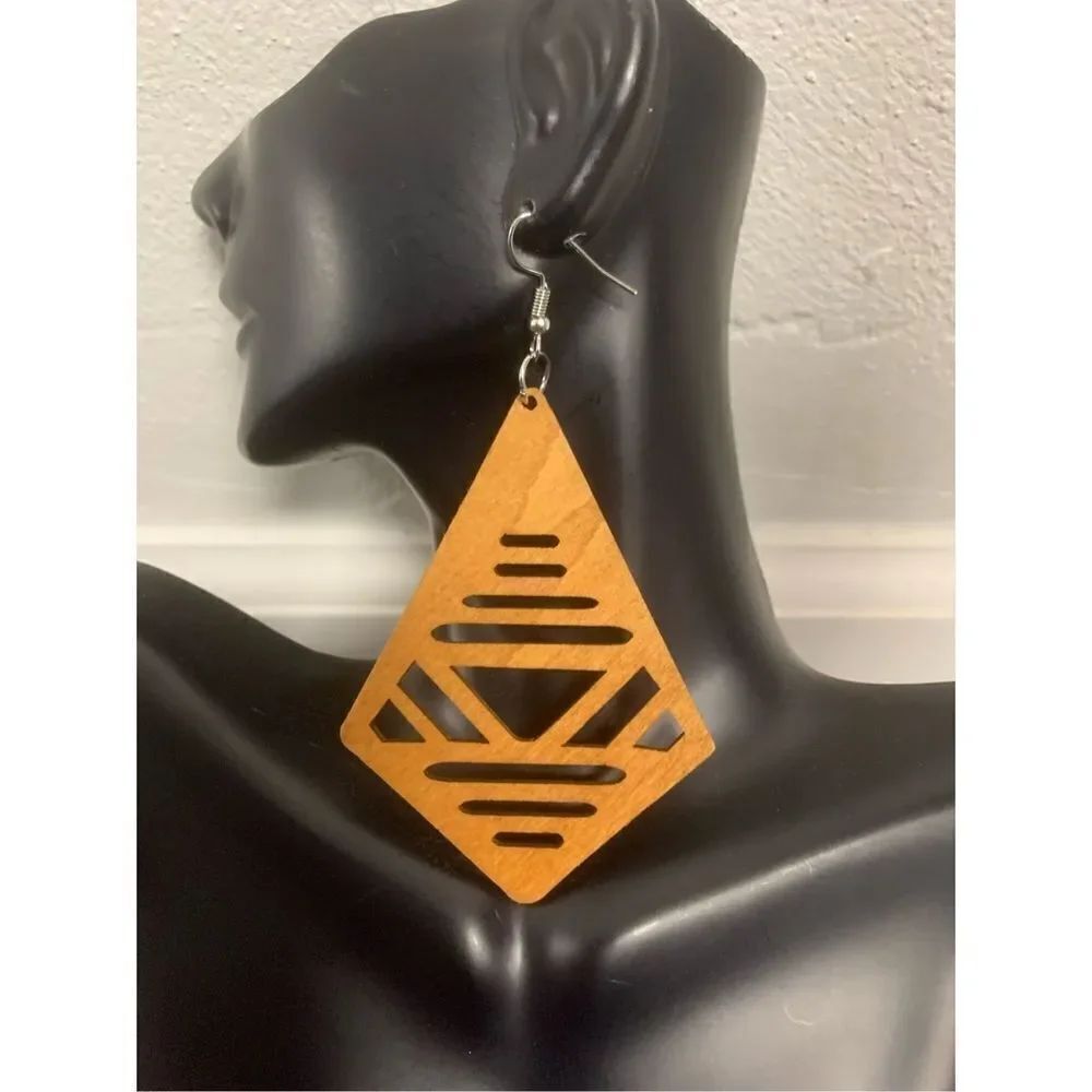 Wooden Statement Earrings